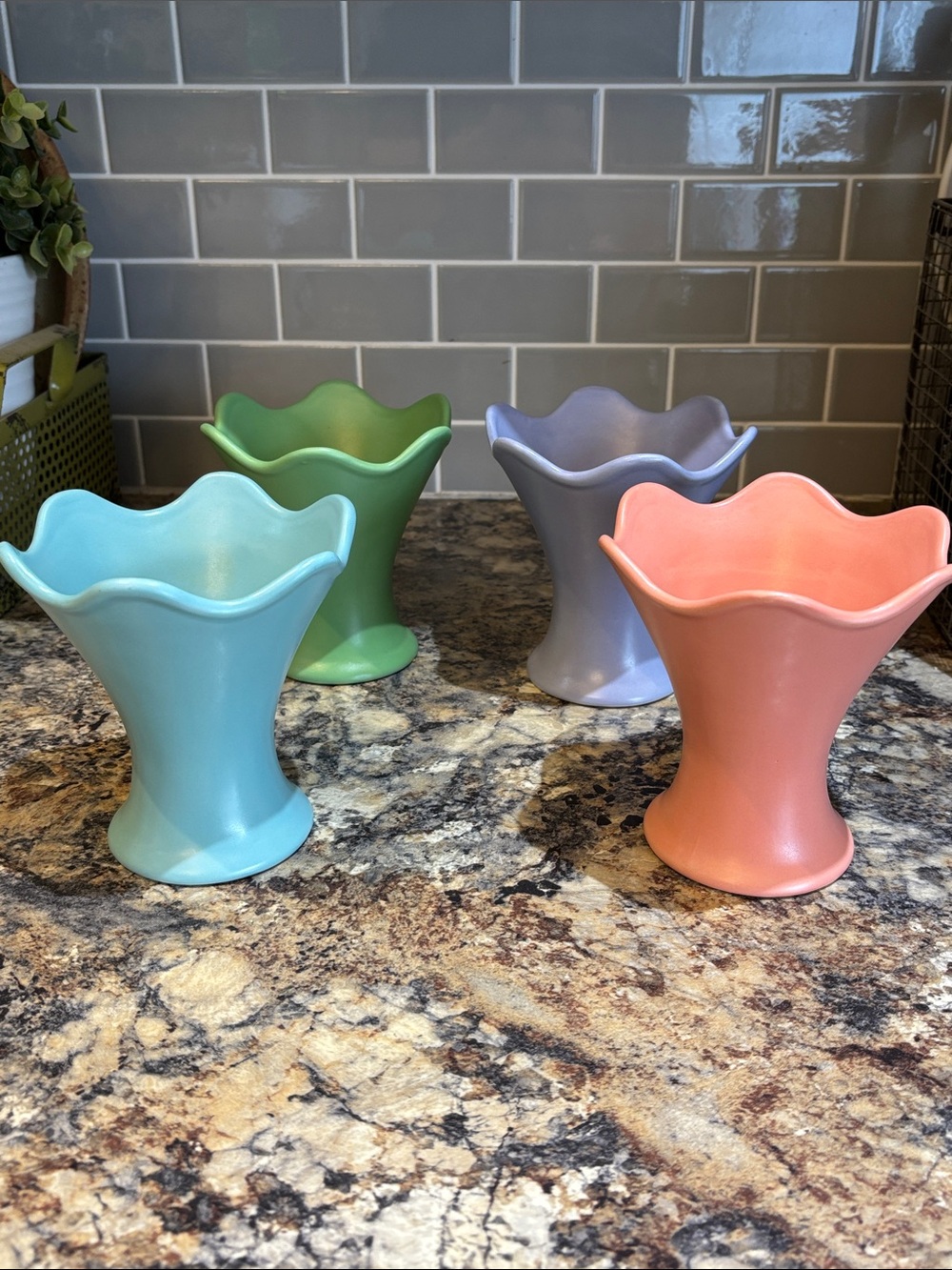 House of Lloyd 2001 pastel Ice Cream Party Cups/Bowls — Set of 4